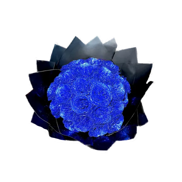 青く輝く花びらの質感